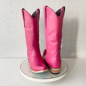 Lane EMMA JANE Womens Cowboy Boots Sz 8 Western Hot Pink Cowgirl Mid Calf Tall